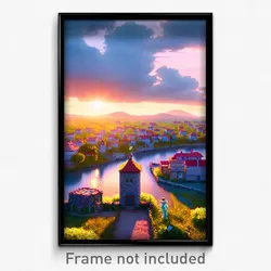 Pixel Art Poster - Upbeat Province (8 Bit Psychedelic Trippy Video Game Print)