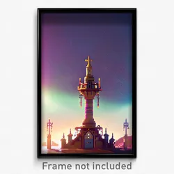 Pixel Art Poster - Insane Folly (8 Bit Psychedelic Trippy Video Game Print)
