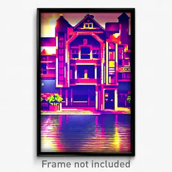 Pixel Art Poster - Mushy Hotel (8 Bit Psychedelic Trippy Weird Video Game Print)