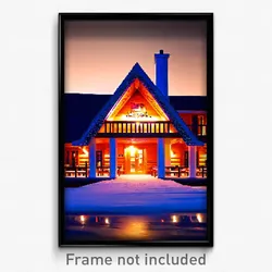 Pixel Art Poster - Simplistic Lodge (8 Bit Psychedelic Trippy Video Game Print)