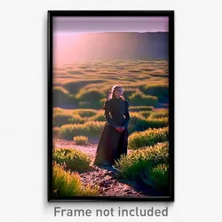 Pixel Art Poster - Jaw Dropping Prairie (8 Bit Psychedelic Video Game Print)