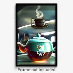 Pixel Art Poster - Giant Tea (8 Bit Psychedelic Trippy Weird Video Game Print)