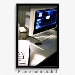 Pixel Art Poster - White Computer (8 Bit Psychedelic Trippy Video Game Print)