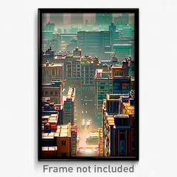 Pixel Art Poster - Thin Indian City (8 Bit Psychedelic Trippy Video Game Print)