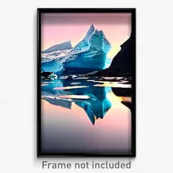 Pixel Art Poster - Reflecting Iceberg (8 Bit Psychedelic Video Game Print)