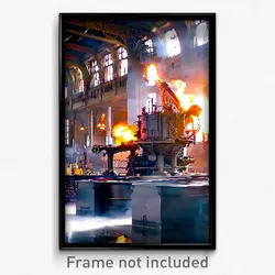 Pixel Art Poster - Magnificent Foundry (8 Bit Psychedelic Video Game Print)