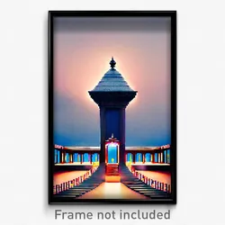 Pixel Art Poster - Vacant Belvedere (8 Bit Psychedelic Trippy Video Game Print)