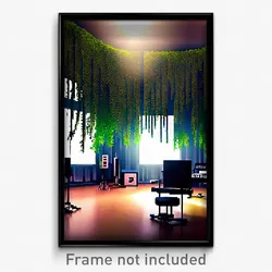 Pixel Art Poster - Evergreen Music Studio (8 Bit Psychedelic Video Game Print)