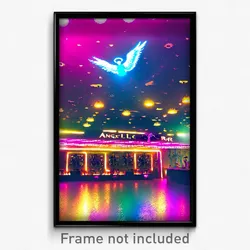 Pixel Art Poster - Angelic Bar (8 Bit Psychedelic Trippy Weird Video Game Print)