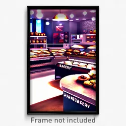 Pixel Art Poster - Fantastic Bakery (8 Bit Psychedelic Trippy Video Game Print)