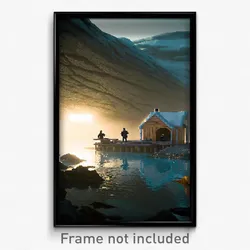 Pixel Art Poster - Arctic Dugout (8 Bit Psychedelic Trippy Video Game Print)