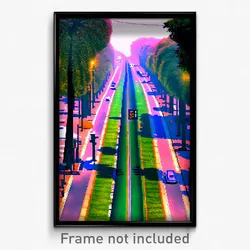 Pixel Art Poster - Unusual Boulevard (8 Bit Psychedelic Trippy Video Game Print)