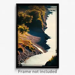 Pixel Art Poster - Coarse Creek (8 Bit Psychedelic Trippy Video Game Print)