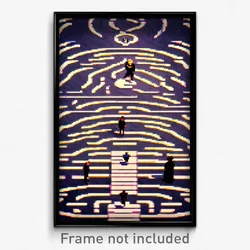 Pixel Art Poster - Unique Labyrinth (8 Bit Psychedelic Trippy Video Game Print)