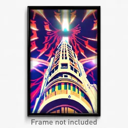 Pixel Art Poster - Distorted Anime Architecture (8 Bit Video Game Print)