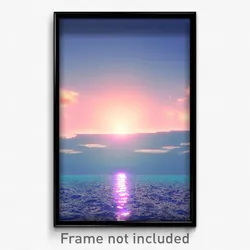 Pixel Art Poster - Sky Blue Sea (8 Bit Psychedelic Trippy Video Game Print)