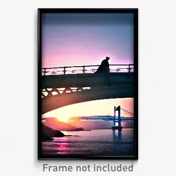 Pixel Art Poster - Great Bridge (8 Bit Psychedelic Trippy Video Game Print)