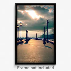 Pixel Art Poster - Cloudy Promenade (8 Bit Psychedelic Trippy Video Game Print)