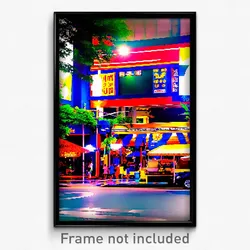 Pixel Art Poster - Flamboyant Thai City (8 Bit Psychedelic Video Game Print)