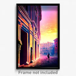 Pixel Art Poster - Artistic Rome (8 Bit Psychedelic Trippy Video Game Print)
