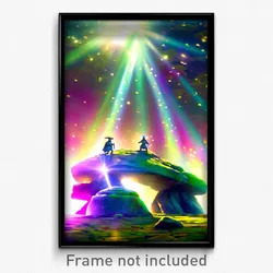 Pixel Art Poster - Dazzling Dolmen (8 Bit Psychedelic Trippy Video Game Print)