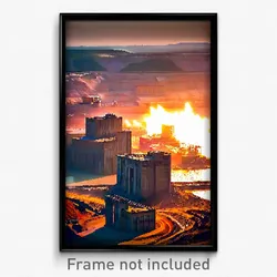 Pixel Art Poster - Flashy Quarry (8 Bit Psychedelic Trippy Video Game Print)
