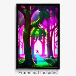 Pixel Art Poster - Terrific Grove (8 Bit Psychedelic Trippy Video Game Print)