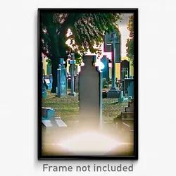 Pixel Art Poster - Complicated Cemetery (8 Bit Psychedelic Video Game Print)