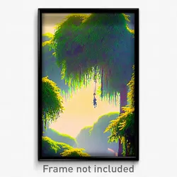 Pixel Art Poster - Wiry Glade (8 Bit Psychedelic Trippy Weird Video Game Print)