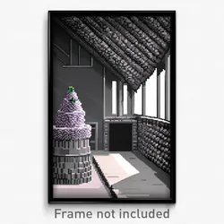 Pixel Art Poster - Gray Granary (8 Bit Psychedelic Trippy Video Game Print)
