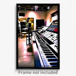 Pixel Art Poster - Attractive Music Studio (8 Bit Psychedelic Video Game Print)