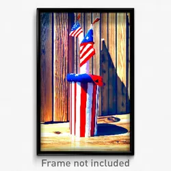Pixel Art Poster - Wooden Fourth Of July (8 Bit Psychedelic Video Game Print)