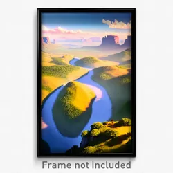 Pixel Art Poster - Bountiful Plateau (8 Bit Psychedelic Trippy Video Game Print)