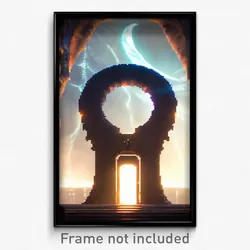 Pixel Art Poster - Nocturnal Portal (8 Bit Psychedelic Trippy Video Game Print)