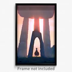 Pixel Art Poster - Interesting Menhir (8 Bit Psychedelic Video Game Print)
