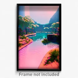Pixel Art Poster - Normal Lagoon (8 Bit Psychedelic Trippy Video Game Print)