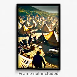 Pixel Art Poster - Tremendous Encampment (8 Bit Psychedelic Video Game Print)