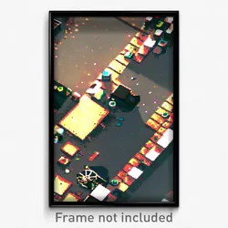 Pixel Art Poster - Cluttered Square (8 Bit Psychedelic Trippy Video Game Print)