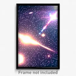 Pixel Art Poster - Subtle Galaxy Battle (8 Bit Psychedelic Video Game Print)