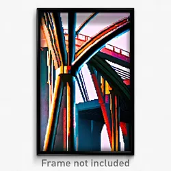 Pixel Art Poster - Slim Bridge (8 Bit Psychedelic Trippy Weird Video Game Print)