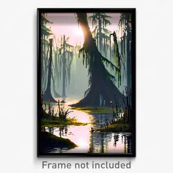 Pixel Art Poster - Humble Swamp (8 Bit Psychedelic Trippy Video Game Print)