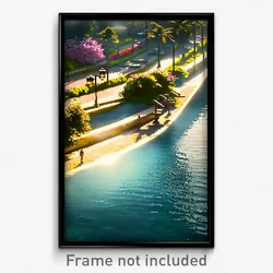 Pixel Art Poster - Outstanding Waterway (8 Bit Psychedelic Video Game Print)