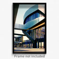 Pixel Art Poster - Complicated Modern Architecture (8 Bit Video Game Print)