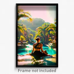 Pixel Art Poster - Remarkable Oasis (8 Bit Psychedelic Trippy Video Game Print)