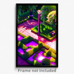 Pixel Art Poster - All Over The Place Garden (8 Bit Video Game Print)