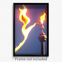 Pixel Art Poster - Stylish Flame (8 Bit Psychedelic Trippy Video Game Print)