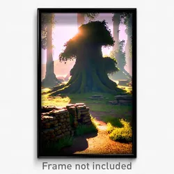 Pixel Art Poster - Ancient Copse (8 Bit Psychedelic Trippy Video Game Print)
