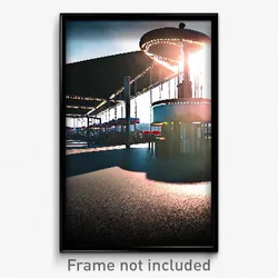 Pixel Art Poster - Black Fairground (8 Bit Psychedelic Trippy Video Game Print)