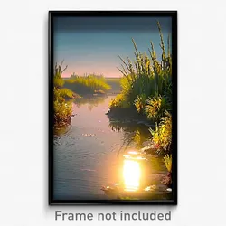 Pixel Art Poster - Admired Wetland (8 Bit Psychedelic Trippy Video Game Print)