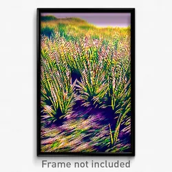 Pixel Art Poster - Agitated Grass (8 Bit Psychedelic Trippy Video Game Print)